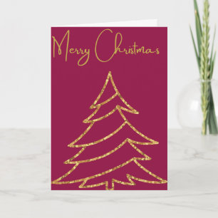Carte Joyeux Noël, avec un arbre de Noël d'or