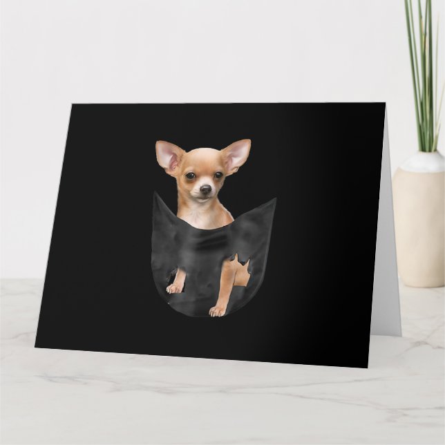 Carte Joyeux Noël avec un Chihuahua mignon dans votre po (Devant)