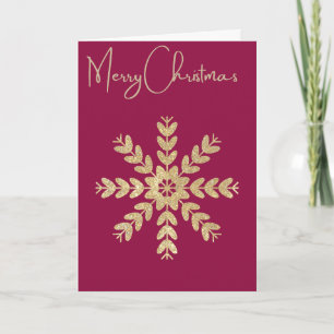 Carte Joyeux Noël, avec un flocon de neige glittery