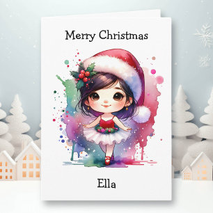 Carte Joyeux Noël Ballerina Coloring Page Girl's