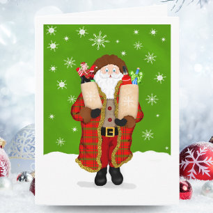 Carte Joyeux Noël Barman Père Noël avec de l'alcool
