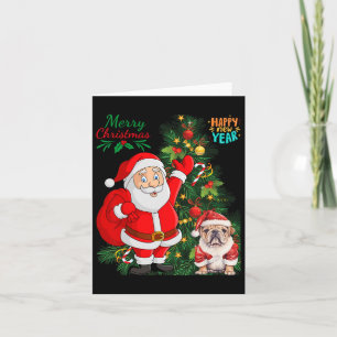 Carte Joyeux Noël Bonne année Père Noël Français