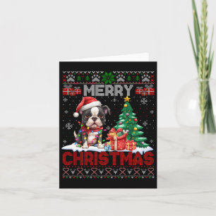 Carte Joyeux Noël Boston Terrier Amoureux de les chiens