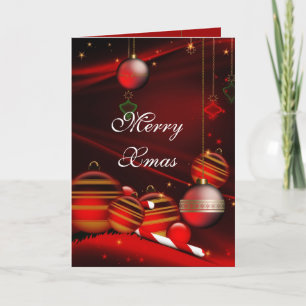 Carte Joyeux Noël Boules Rouges