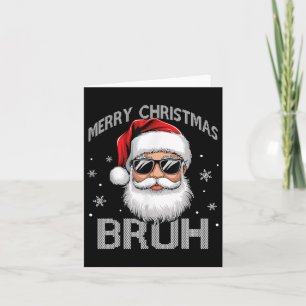 Carte Joyeux Noël Bruh Funny Père Noël Retro Hommes W