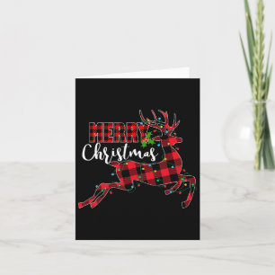 Carte Joyeux Noël Buffalo Rouge Plaid Reindeer Sa