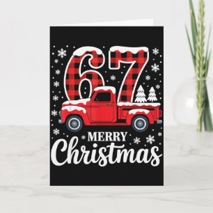 Carte Joyeux Noël Camion à carreaux rouges 67 Noël