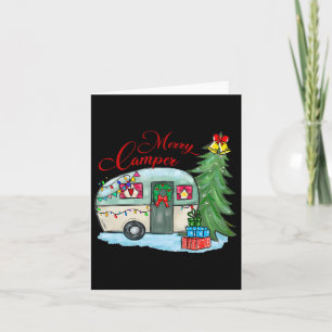 Carte Joyeux Noël campeur Santa campeur camion de campin