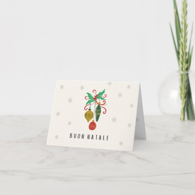 Carte Joyeux Noël (carte de Noël) italien  (Devant)