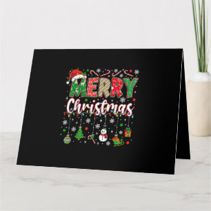 Carte Joyeux Noël Chapeau Rouge de Père Noël Renne Père