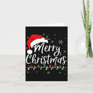Carte Joyeux Noël Chapeau Rouge de Père Noël Renne Xmas