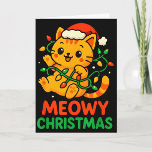 Carte Joyeux Noël Chat Orange Mignon Tabby