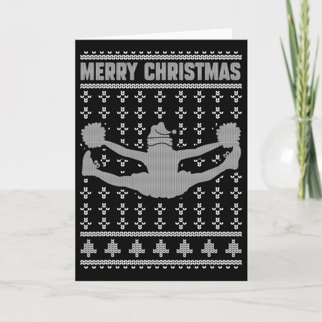Carte Joyeux Noël Cheerleading Fille Amant Ugly Xmas  (Devant)