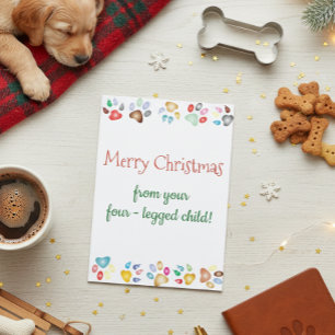 Carte Joyeux Noël Chien Chat à Quatre Pattes Enfant