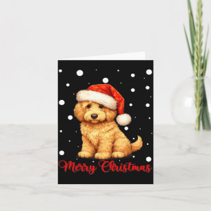 Carte Joyeux Noël Chien Goldendoodle Mignon Cadeau Noël