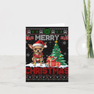 Carte Joyeux Noël Chihuahua Amoureux des chiens Famille 