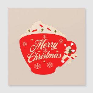 Carte Joyeux Noël Chocolat Chaud Tan Flocon de Nei