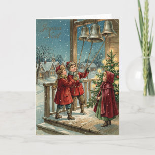 Carte Joyeux Noel Cloches Vintage