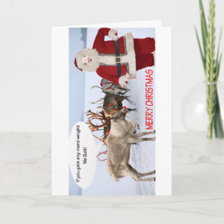 Carte Joyeux Noël ! Cochon en tant que Père Noël