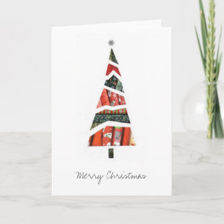 Carte Joyeux Noël Collage Style Tree Card