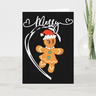 Carte Joyeux Noël Couple Pain d'épice Pyjama de Noël