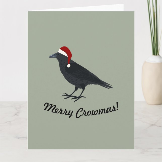 Carte Joyeux Noël Crowmas Noël Croque Fête (Devant)
