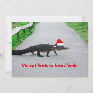 Carte Joyeux Noël d'alligator de la Floride drôle
