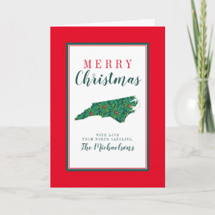 Carte Joyeux Noël de Caroline du Nord