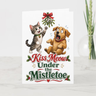 Carte Joyeux Noël de chat et de chien