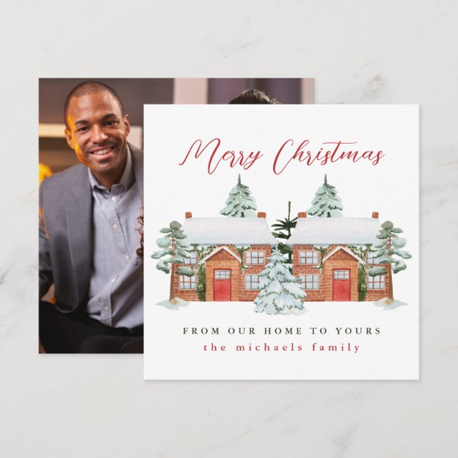 Carte Joyeux Noël de chez nous à votre photo (Devant / Derrière)