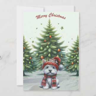 Carte Joyeux Noël de Chiot Westie