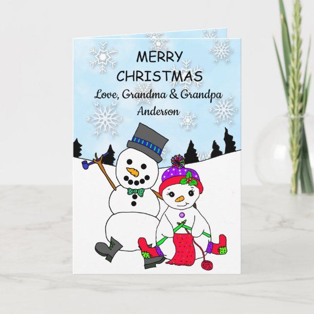 Carte Joyeux Noël de grand-mère et grand-père (Devant)