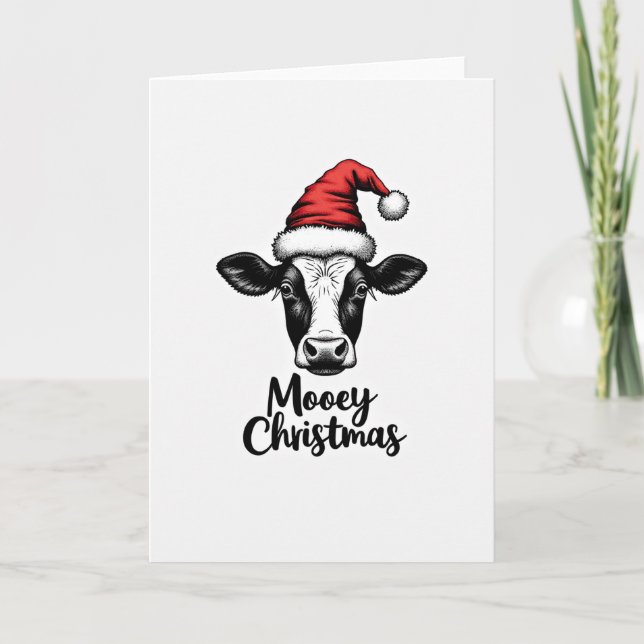 Carte Joyeux Noël de la vache rigolote (Devant)