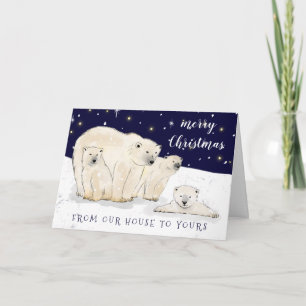 Carte Joyeux Noël de notre famille d'ours à votre