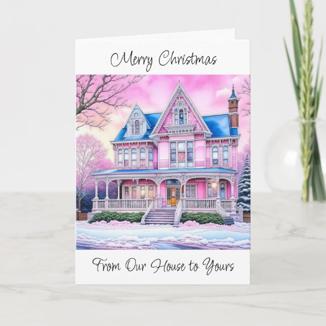 Carte Joyeux Noël de notre maison à votre (Devant)