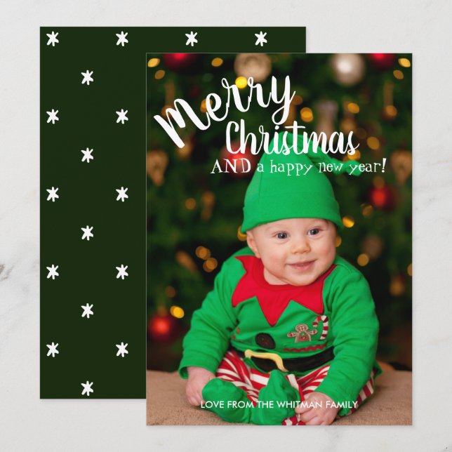 Carte Joyeux Noël de vacances (Devant / Derrière)