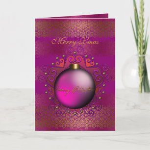 Carte Joyeux Noël Deep Plum Pink Gem
