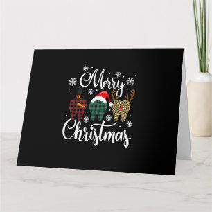 Carte Joyeux Noël Dentiste Plaid Leopard Dental Noël