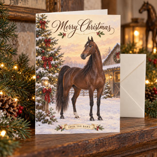 Carte Joyeux Noël depuis la grange American Saddlebred