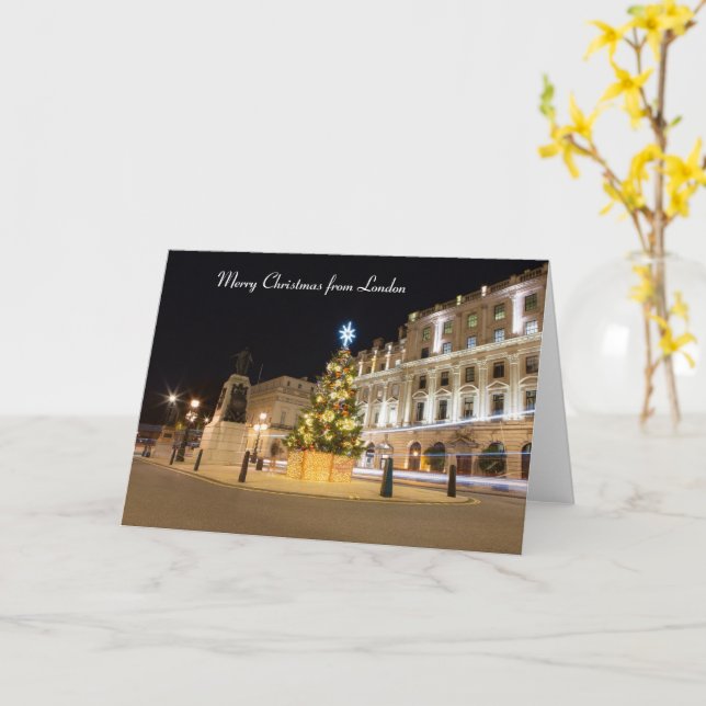Carte Joyeux Noël depuis Londres (Fleur jaune)