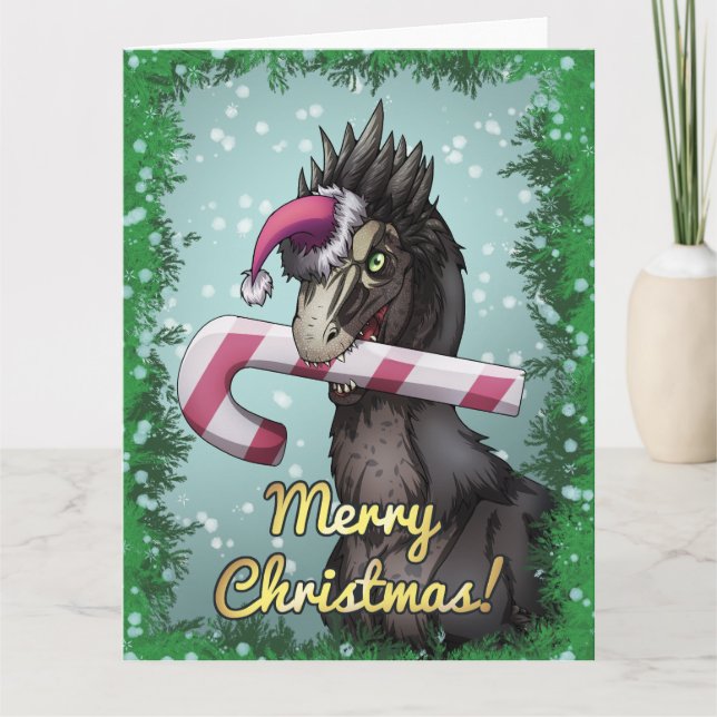 Carte Joyeux Noël Dinosaure  (Devant)
