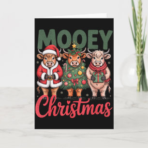 Carte Joyeux Noël Drôle Design Vache Highland Noël Vache