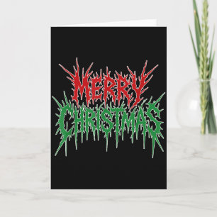 Carte Joyeux Noël Drôle Groupe de Rock Métal Lourde Goth