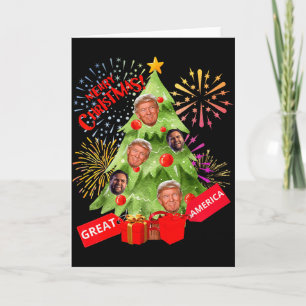 Carte Joyeux Noël Drôle Trump Super Amérique Xmas Arbre
