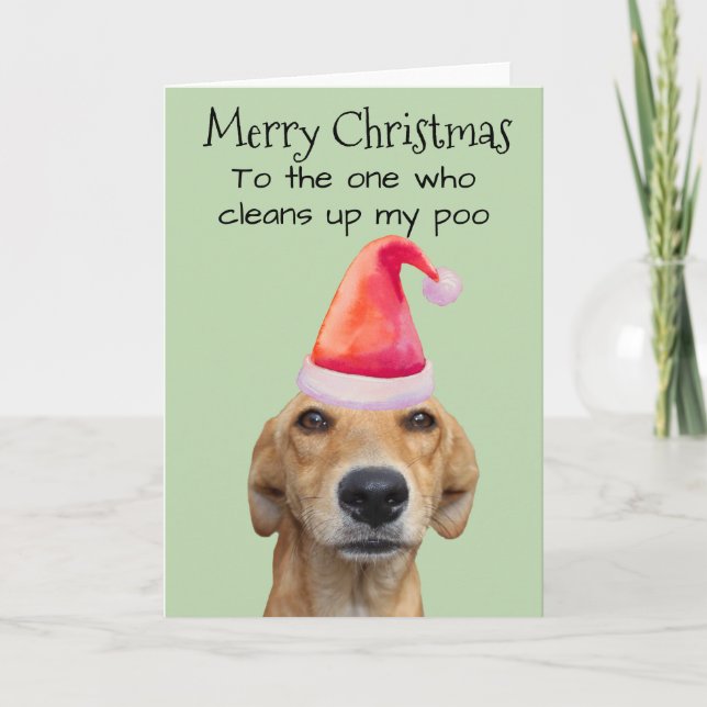 Carte Joyeux Noël Du Chien Drôle Humour (Devant)