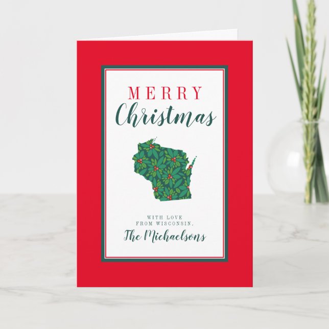 Carte Joyeux Noël du Wisconsin (Devant)