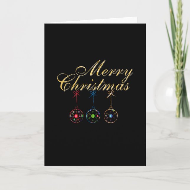 Carte Joyeux Noël Élégant Art de Flocon de Neige (Devant)