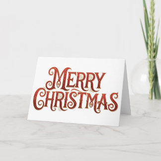 Carte Joyeux Noël élégant rouge et or pailleté