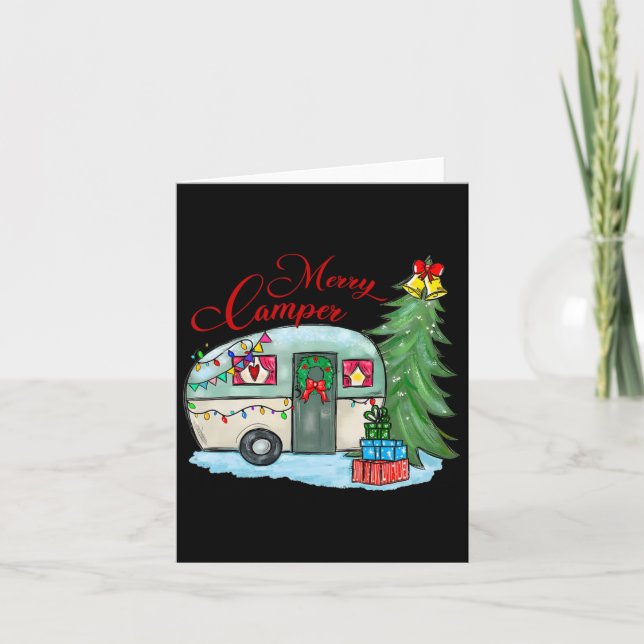 Carte Joyeux Noël en camping-car Santa camping-car camio (Devant)