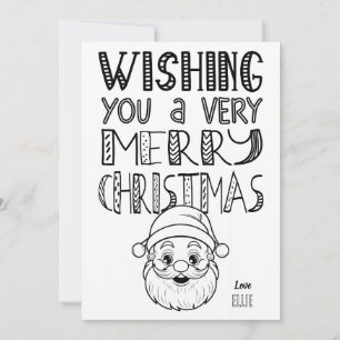 Carte Joyeux Noël en couleur Père Noël Flat